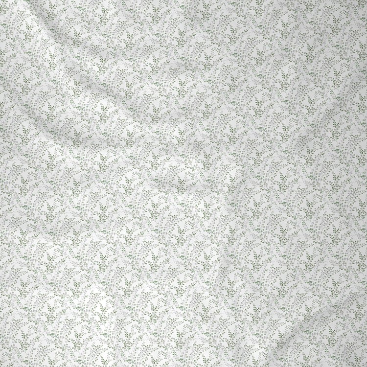 MASPAR Exotic Bouquet White Floral Printed Cotton Super King Bedsheet Set - 275x275cm - 3Pcs