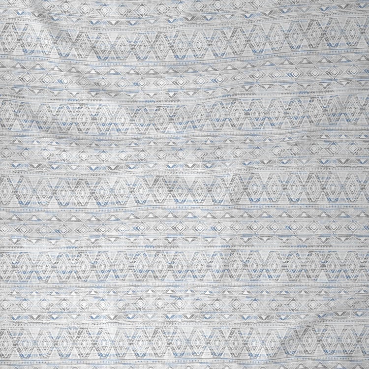 MASPAR Exotic Bouquet Blue Printed Cotton King Size Bedsheet Set - 3Pcs - 275x275 cm