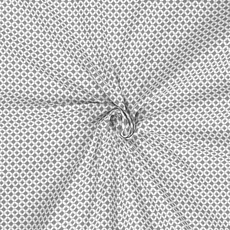 MASPAR Exotic Bouquet Grey Printed Cotton Super King Size Bedsheet Set - 3Pcs - 275x275 cm