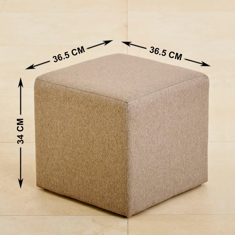 Archie Fabric Pouffe - Brown