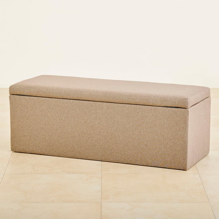 Archie Fabric Bench with Storage - Beige
