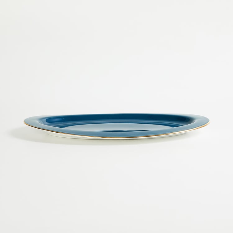 Get The Look-Velvetica Teal Solid Bone China Platter