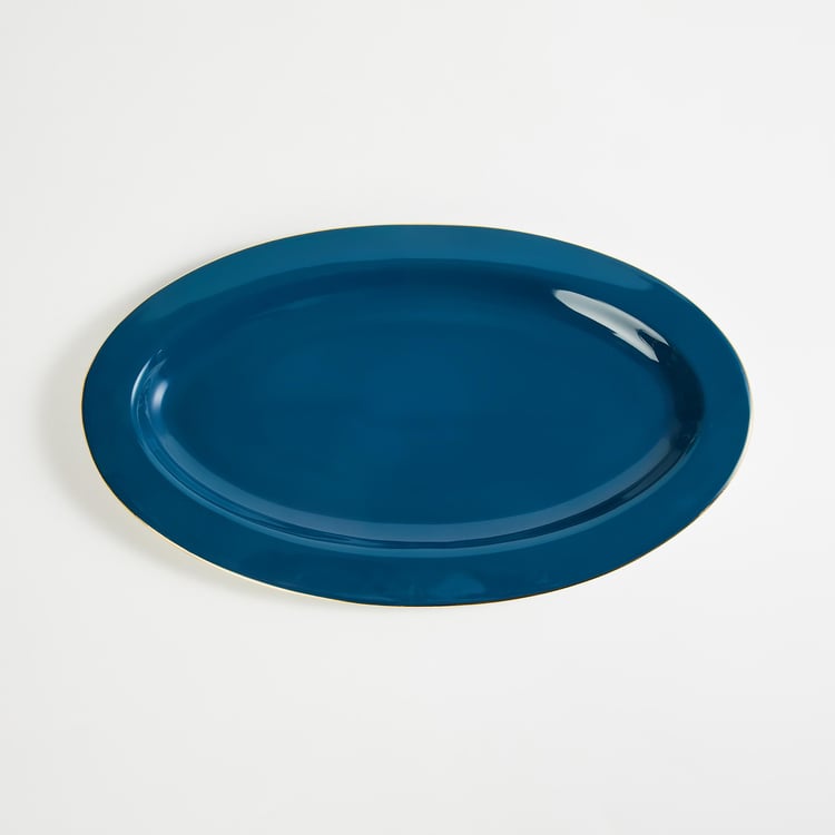 Get The Look-Velvetica Teal Solid Bone China Platter