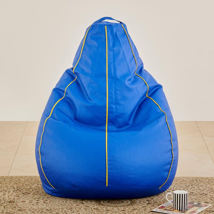 Classy Faux Leather Bean Bag Cover - Blue