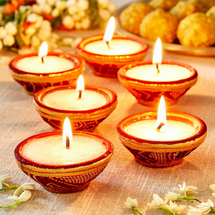 Utsav Set of 6 Mud Diya Candles