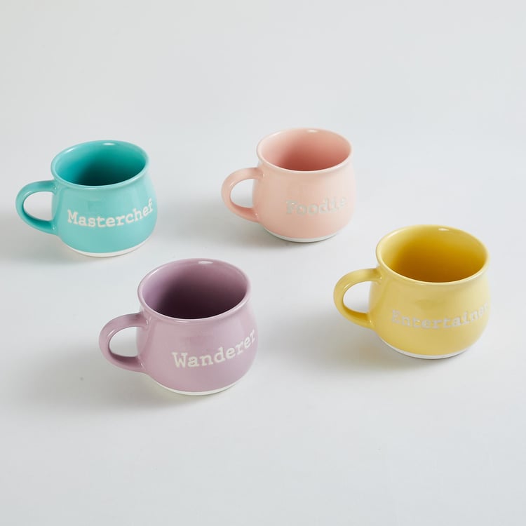 Vibgyor Prisma Stoneware Soup Mug - Set of 4