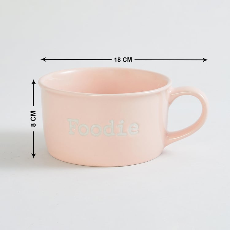 Vibgyor Prisma Stoneware Big Bowl with Handle - Set of 4