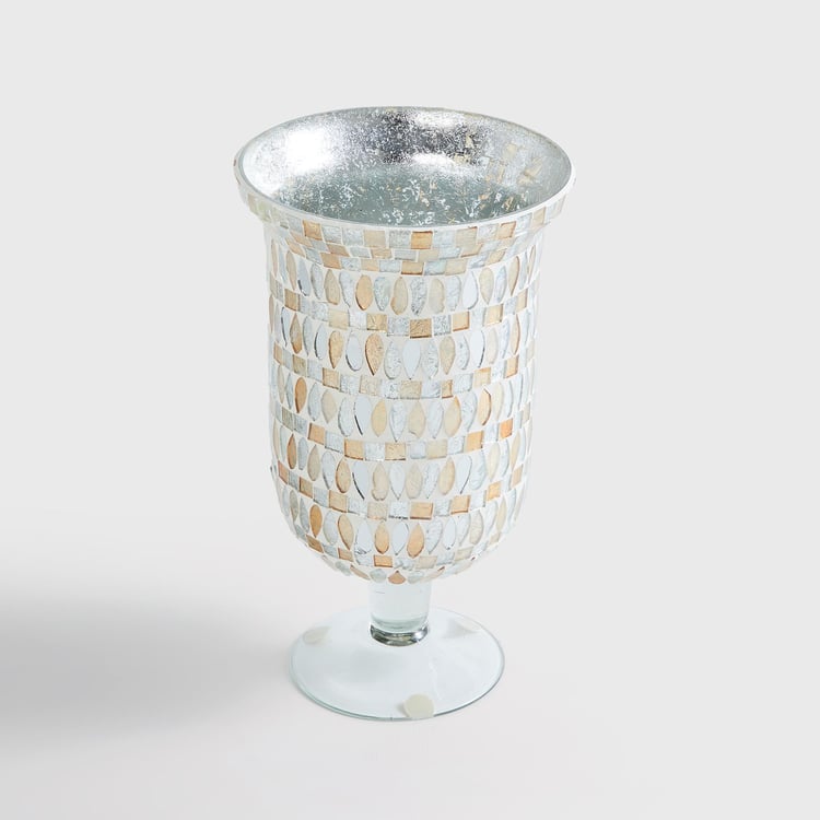 Mabel Glass Mosaic Hurricane Candle Holder