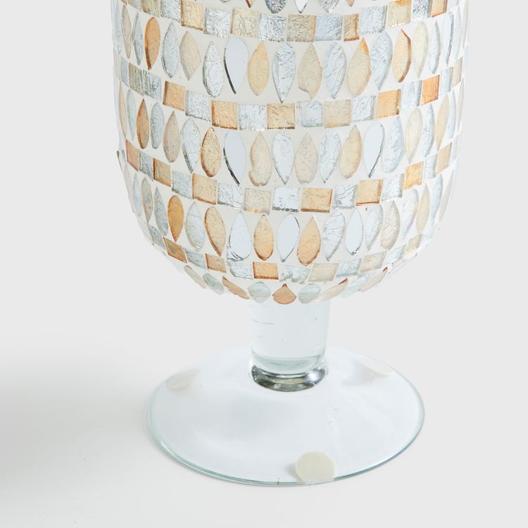 Mabel Glass Mosaic Hurricane Candle Holder