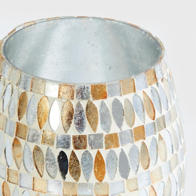 Mabel Glass Mosaic Hurricane Candle Holder