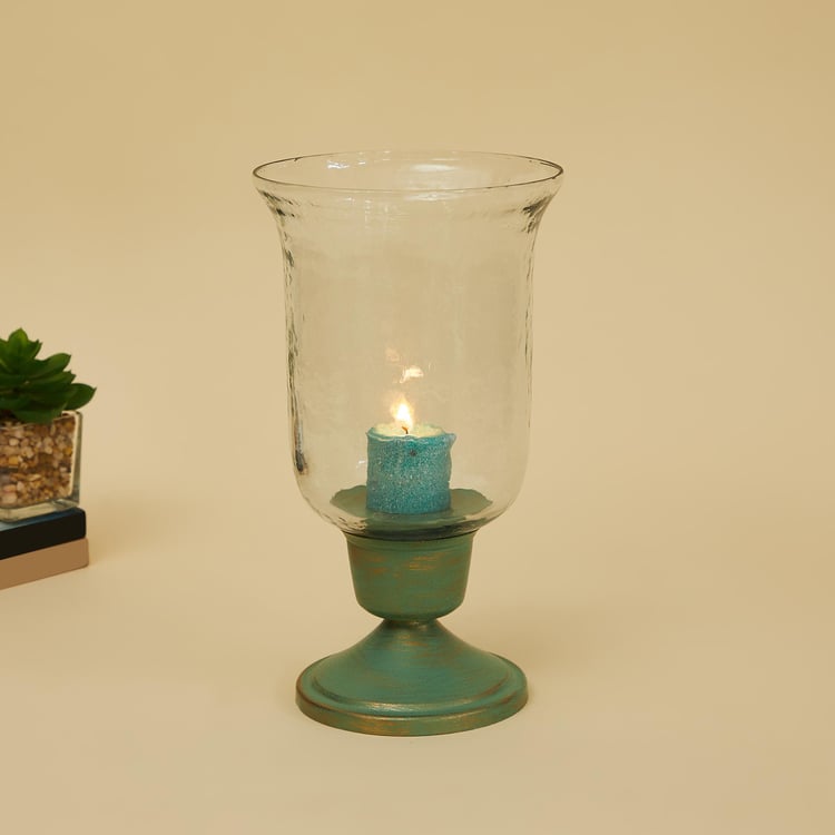 Fiesta Hurricane Candle Holder with Metal Base