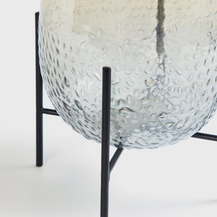 Splendid Glass Hammered Vase with Stand