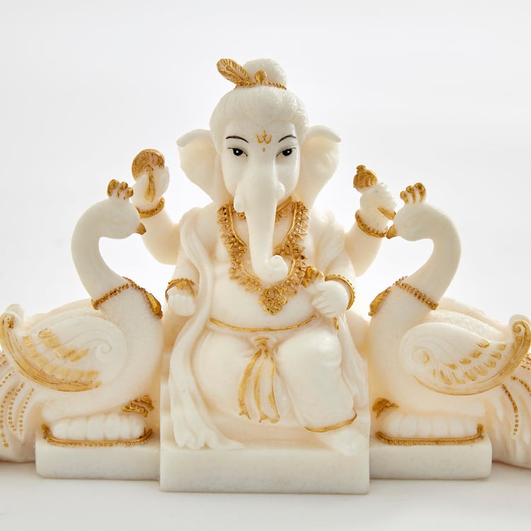 Dhayana Polyresin Ganesha Figurine with T-Light Holders