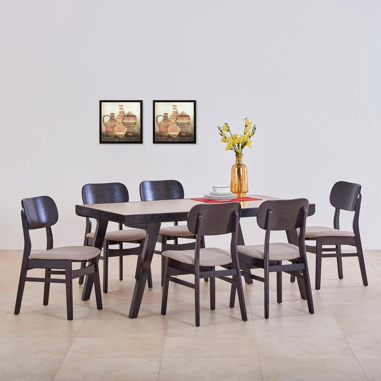 Kiro 6-Seater Dining Set with Chairs - Black