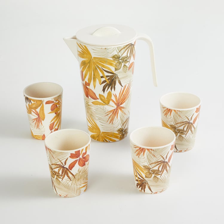 Nature Squad 5Pc Bamboo Fiber Drinkware Set