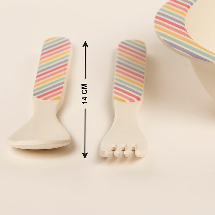 Wonderland Juven Printed Bamboo Fibre Kids Dinner Set - 5Pcs