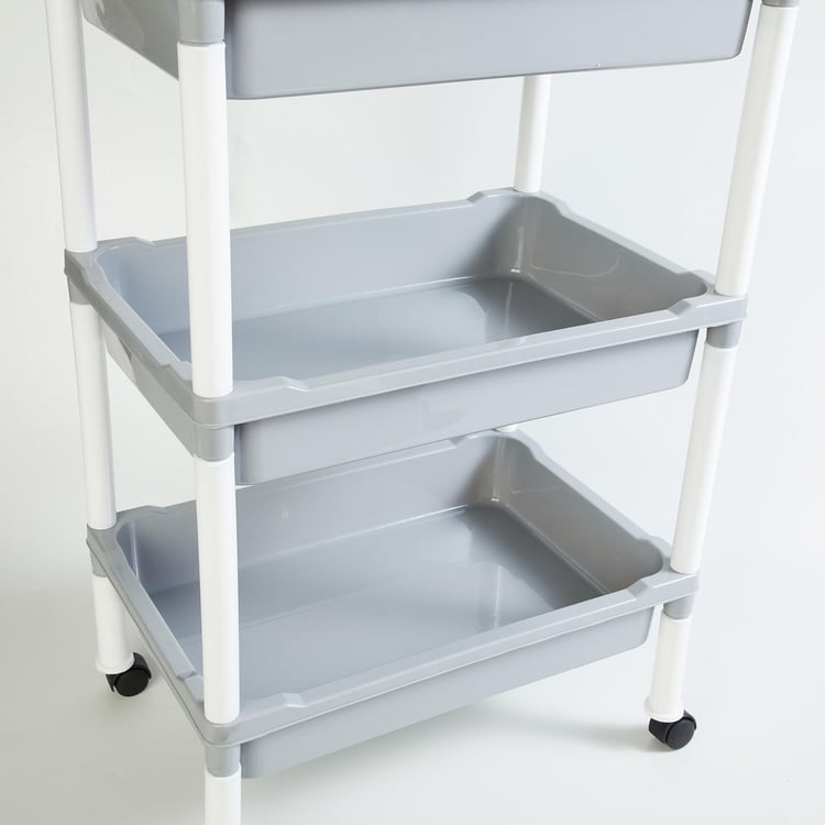 Tranzit Polypropylene 4-Tier Organiser Rack with Wheels