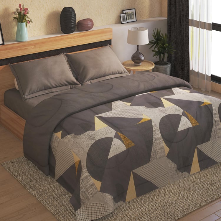 Everyday Essentials 4Pcs Printed Double Bed-In-A-Bag Set