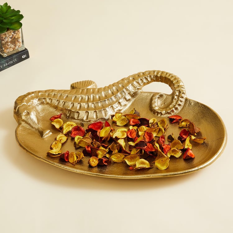 Splendid Aluminium Sea Horse Decorative Platter