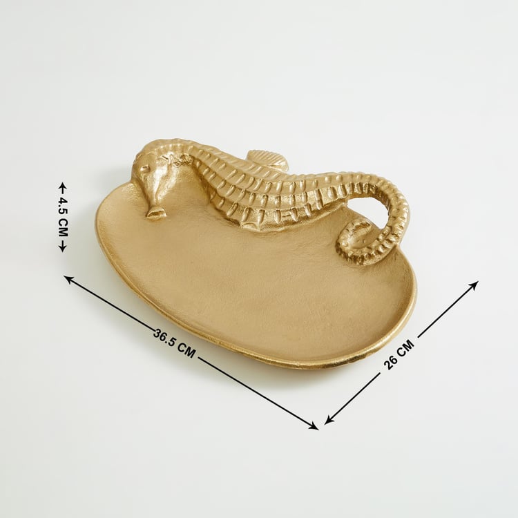 Splendid Aluminium Sea Horse Decorative Platter