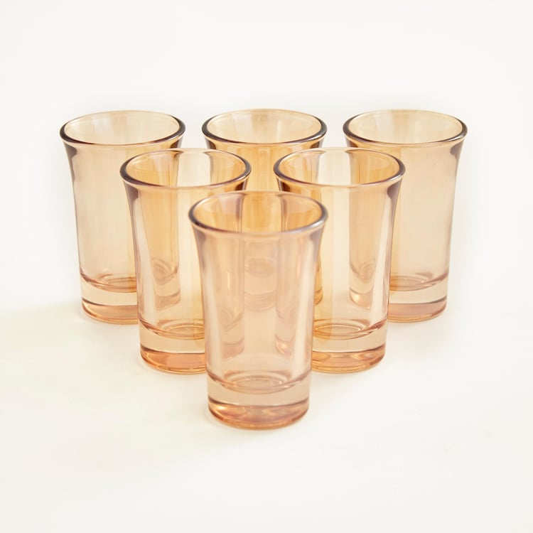 Showstopper Seong Amber Shot Glass with Bamboo Base - 45ml - 7Pcs