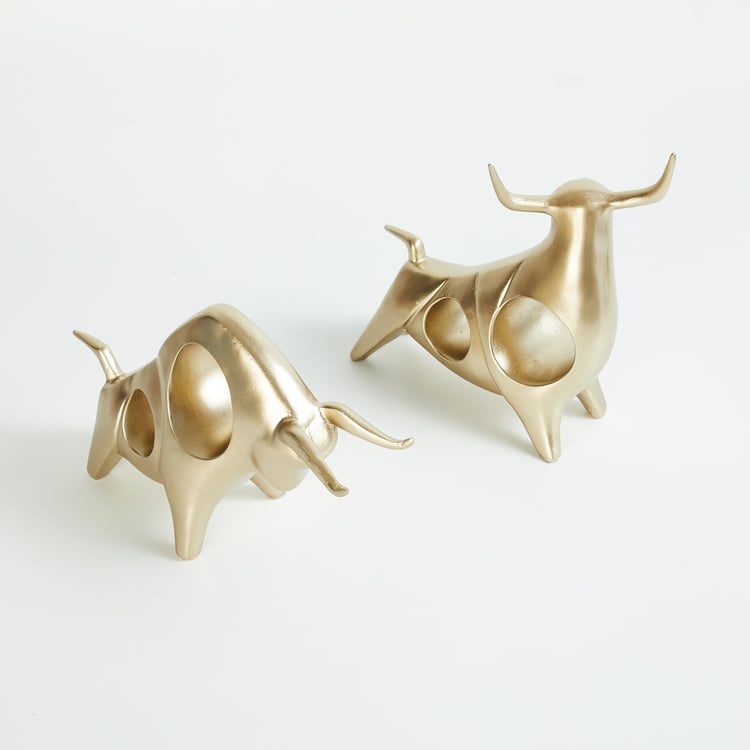 Magnus Set of 2 Ceramic Bull Figurines