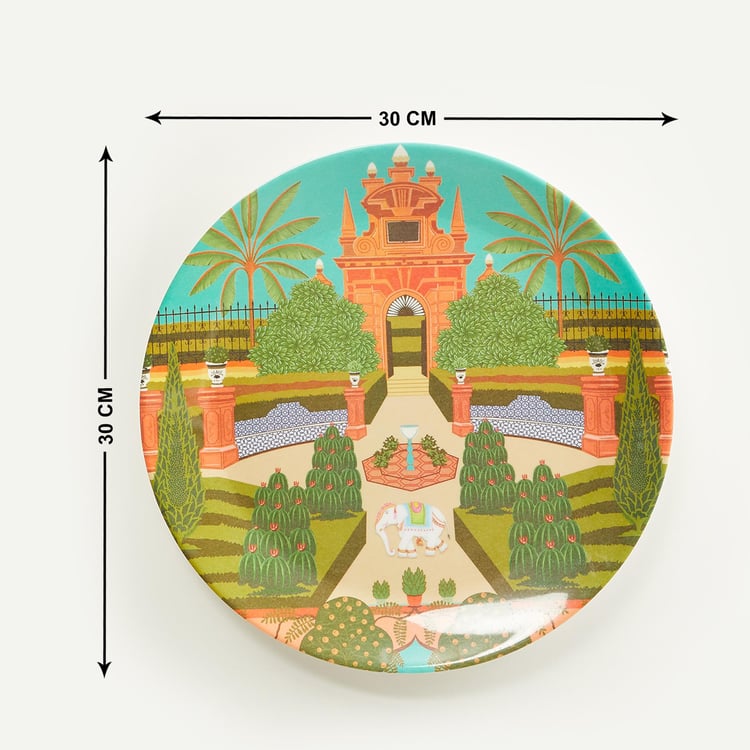 Artesia Multicolour Printed Melamine Wall Plate - Set of 2