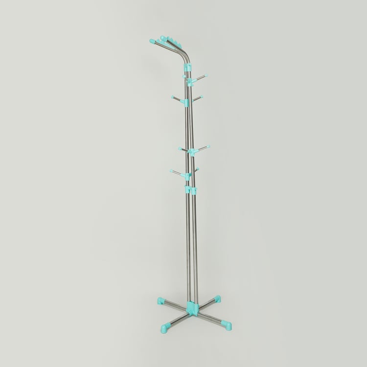 Omnia Teal Stainless Steel Hat and Coat Rack Stand