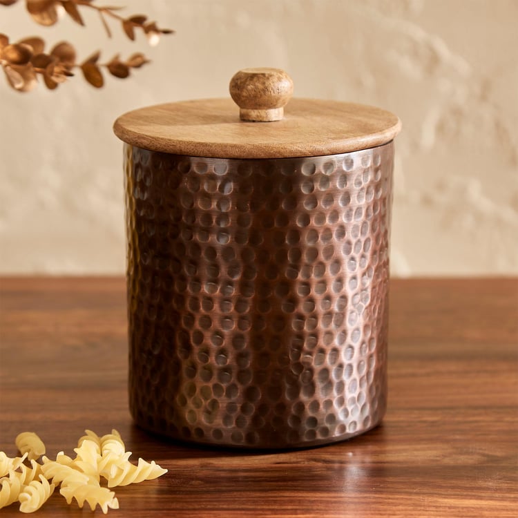 Mirage Aluminium Storage Canister with Mango Wood Lid - 1.2L