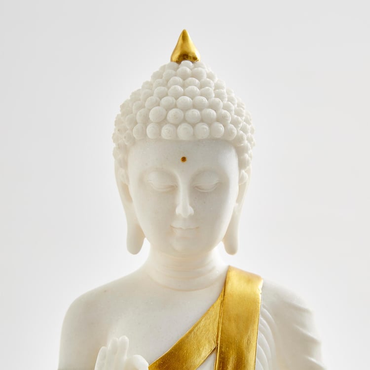 Noor Polyresin Buddha Figurine with T-Light Holder