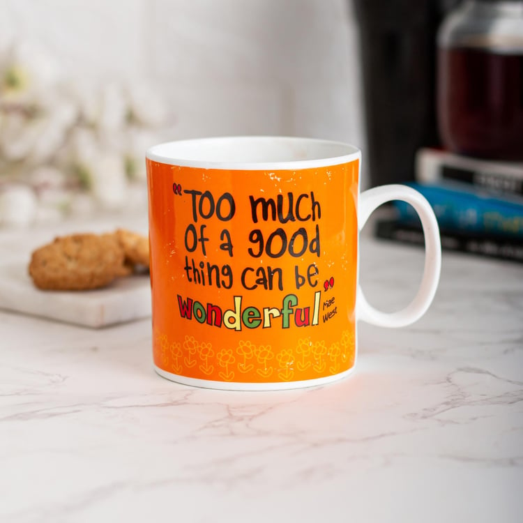 CLAY CRAFT Multicolour Best Sister Quotes Ceramic Milk Mug - 400ml