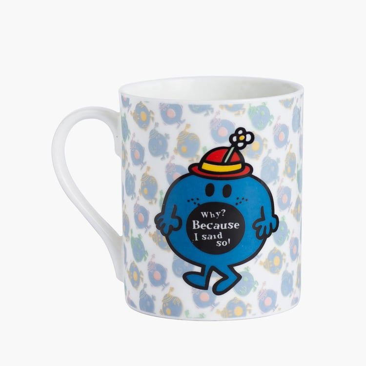 CLAY CRAFT Multicolour Printed Ceramic Milk Mug - 370ml - Set Of 2