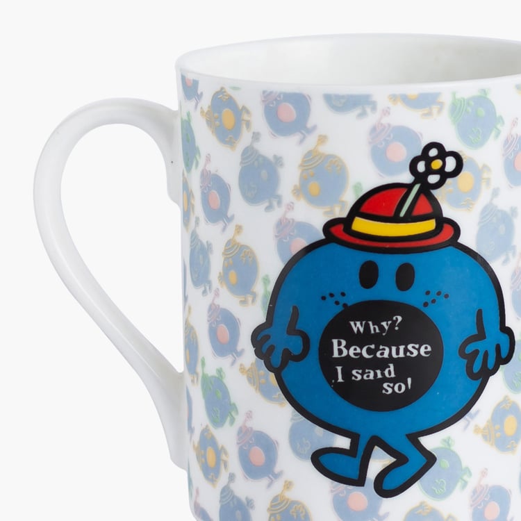 CLAY CRAFT Multicolour Printed Ceramic Milk Mug - 370ml - Set Of 2