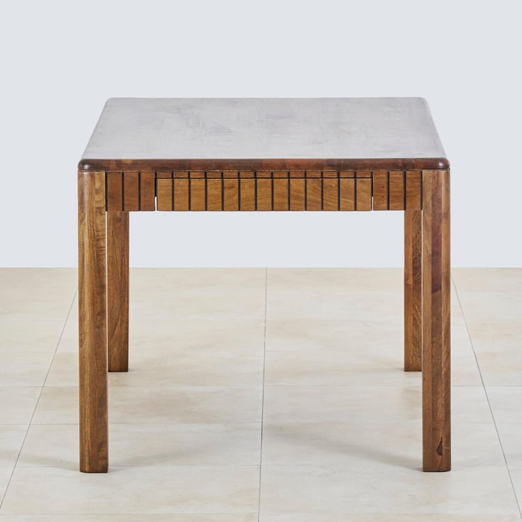 Olivia Mango Wood 6-Seater Dining Set with Chairs and Bench - Brown