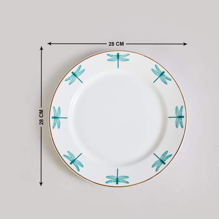 Corsica Dragonfly Bone China Printed Dinner Plate - 27.5cm