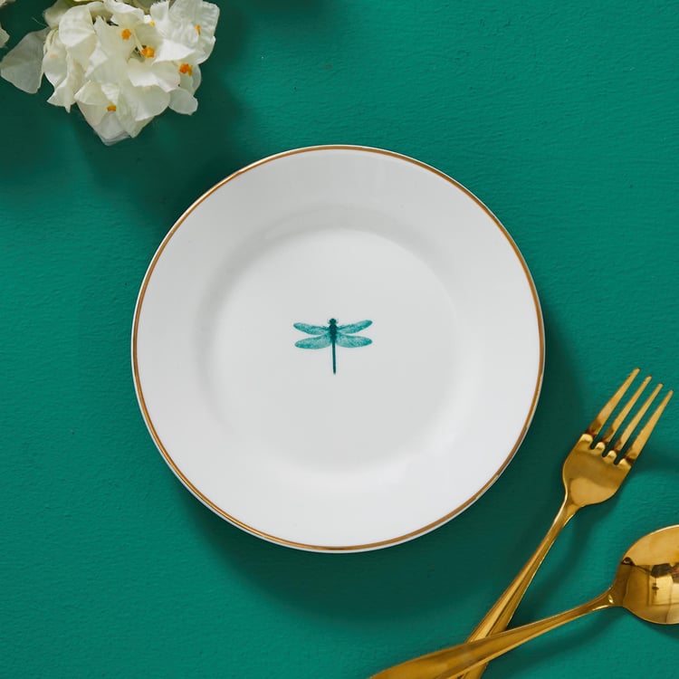 Corsica Dragonfly Bone China Printed Side Plate - 19.3cm