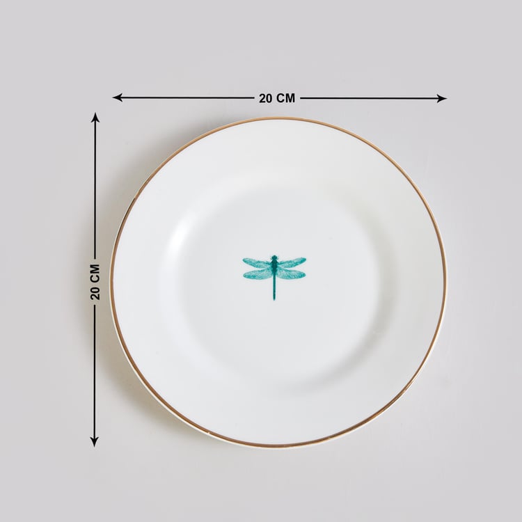 Corsica Dragonfly Bone China Printed Side Plate - 19.3cm