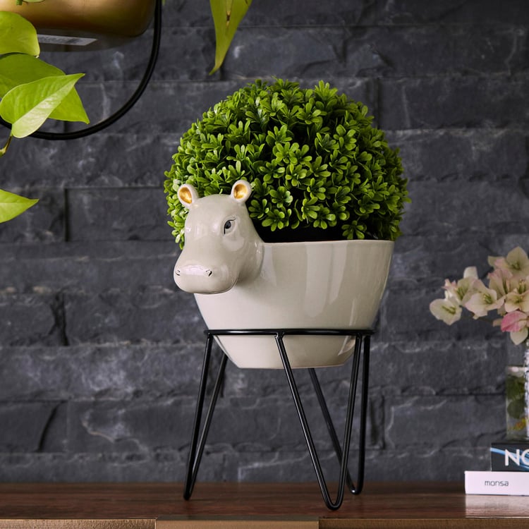 Soil Mates Ceramic Hippo Planter