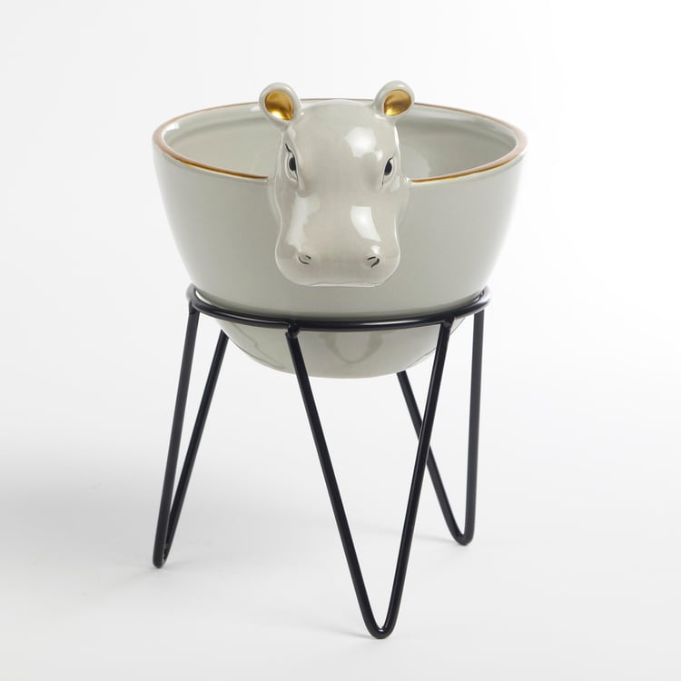 Soil Mates Ceramic Hippo Planter