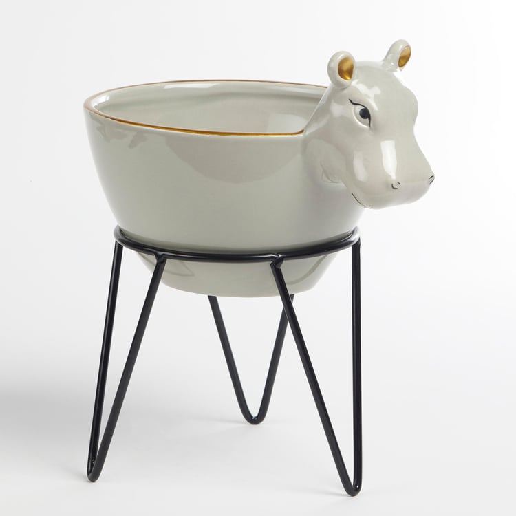 Soil Mates Ceramic Hippo Planter