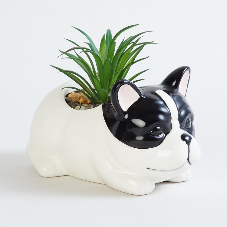 Soil Mates Set of 2 Ceramic Dog Planters