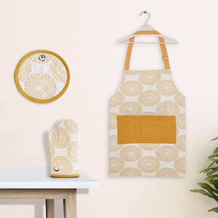 Retrieve 3Pcs Cotton Printed Kitchen Linen Set