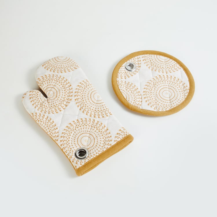 Retrieve 3Pcs Cotton Printed Kitchen Linen Set