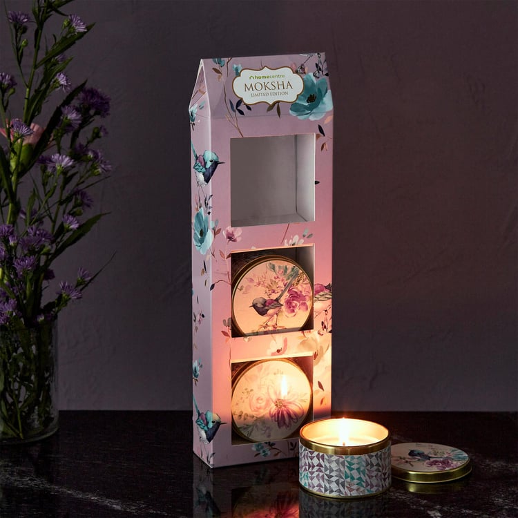 Moksha Decor Set of 3 Tin Candles
