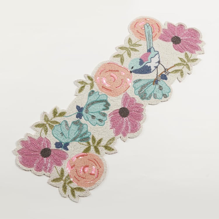 Moksha Bird Beaded Table Runner