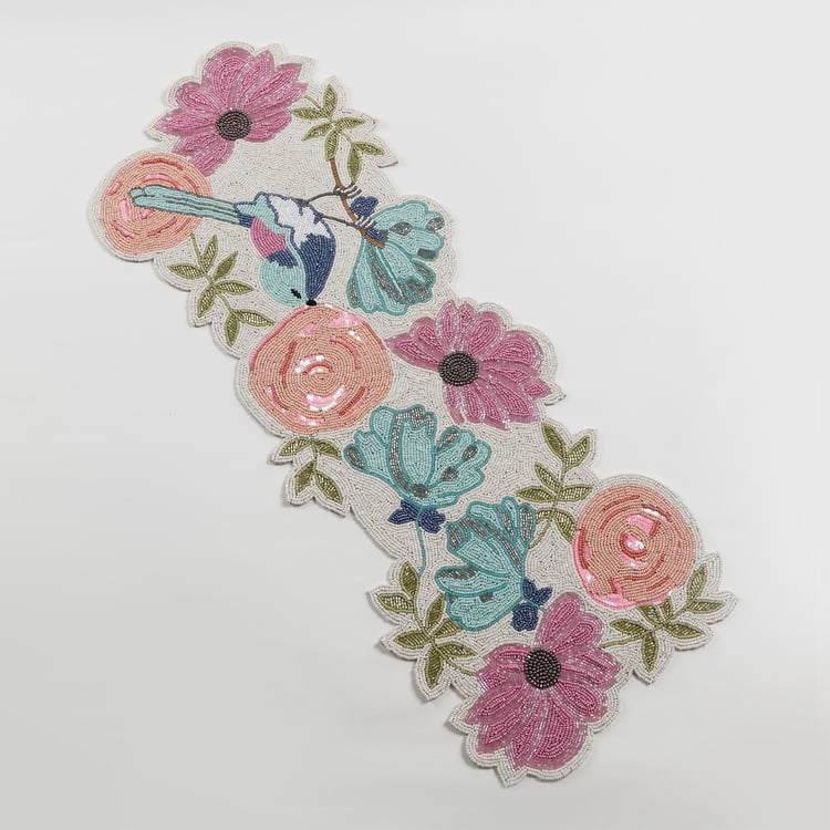 Moksha Bird Beaded Table Runner