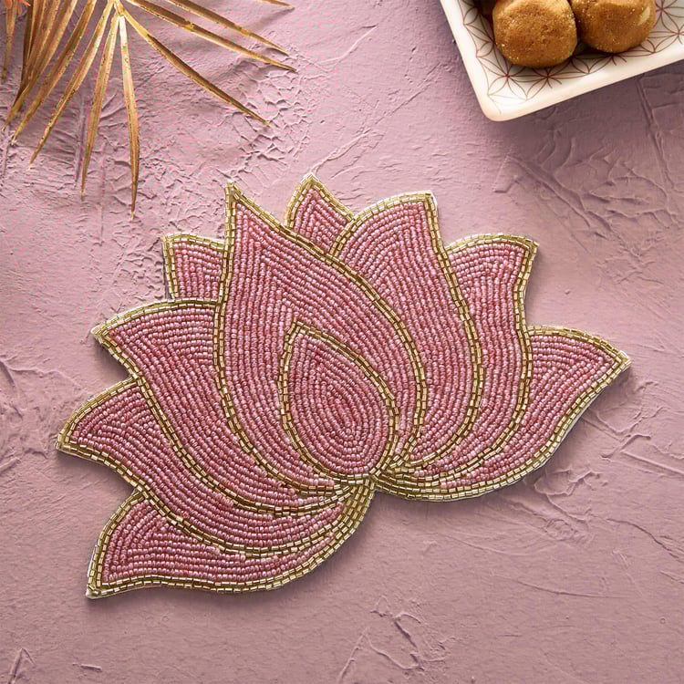 Vrindawan Lotus Beaded Trivet