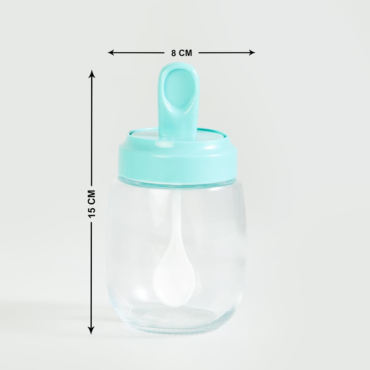 Pamolive Glass Condiment Jar with Spoon - 290ml