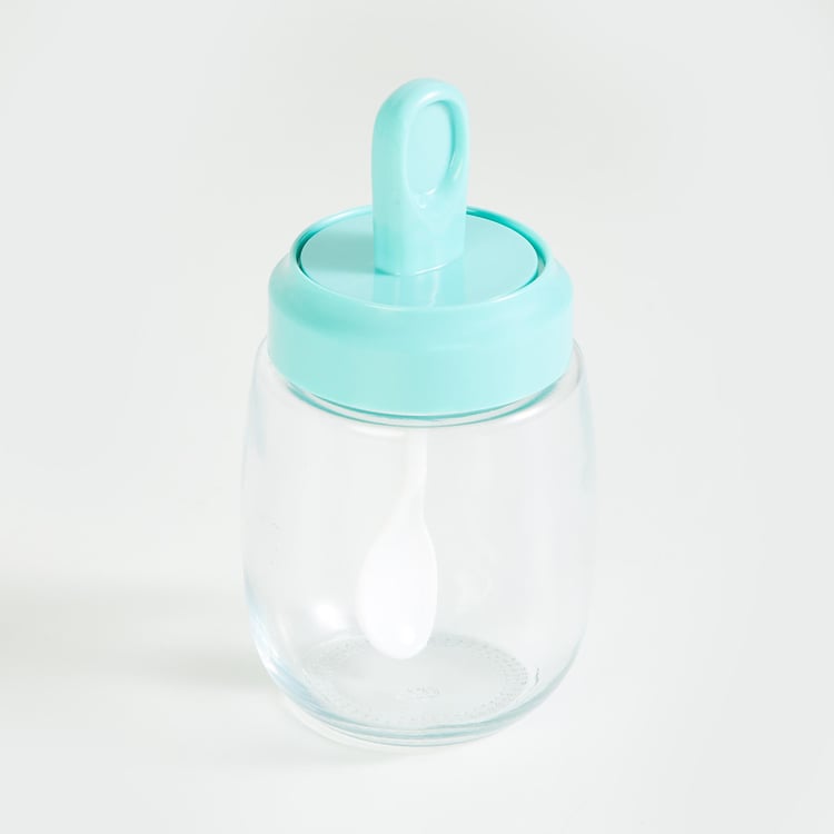 Pamolive Glass Condiment Jar with Spoon - 290ml