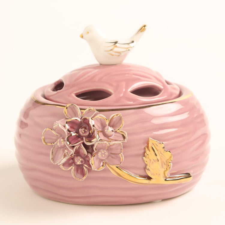 Moksha Decor Ceramic Bird Decorative Canister